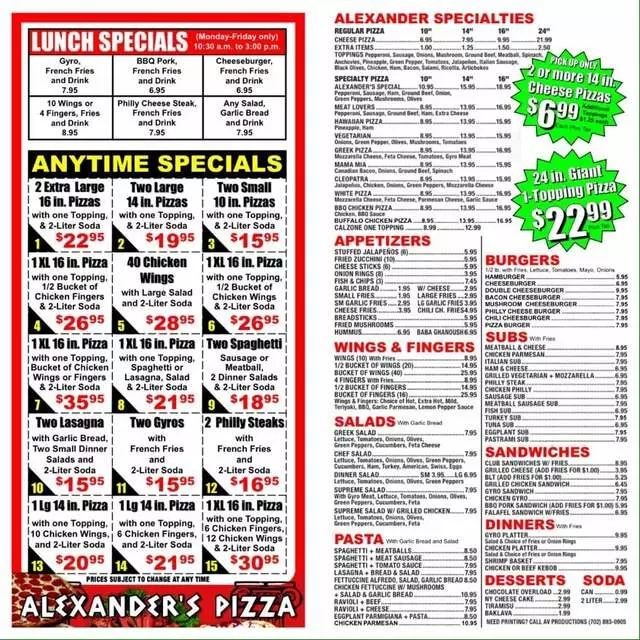 Alexander’s Pizza
