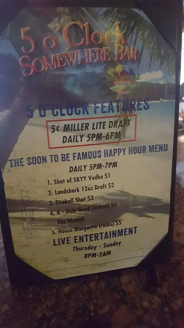 5 O’clock Somewhere Bar