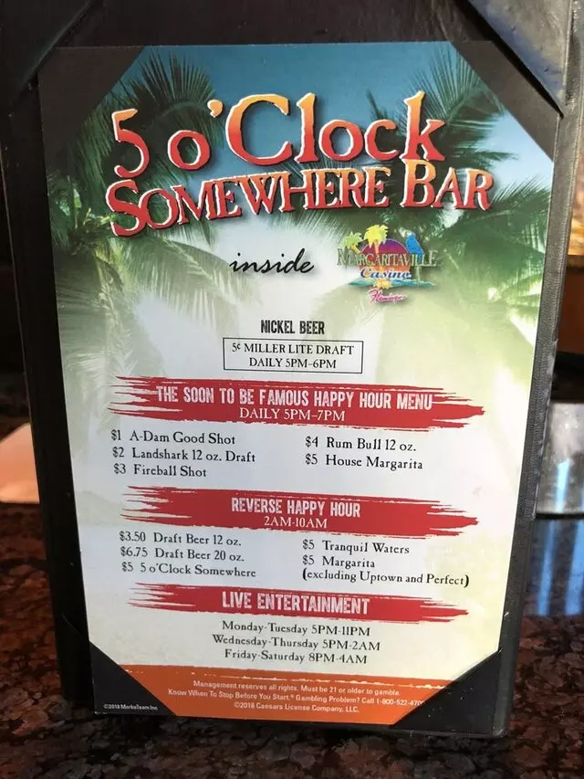 5 O’clock Somewhere Bar