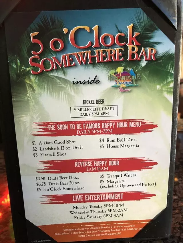 5 O’clock Somewhere Bar